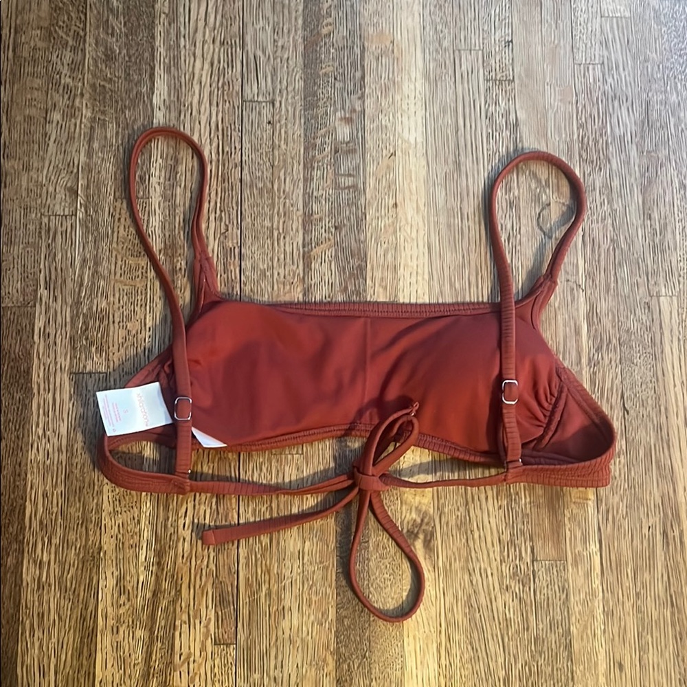 Rust Colored Ribbed Bikini Top - Picture 2 of 4